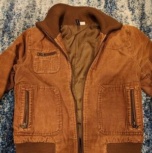 H&m brown cordoroy bomber lined jacket, 6